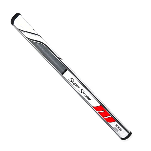 Super Stroke Traxion Flatso 1.0 Golf Putter Grip Featuring Our Distinct Pentagonal Wide, Flat Shape with Five Pronounced Edges, Gray/White