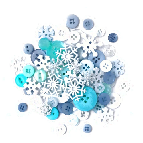 Buttons Galore and More Buttons Galore 50-Value Pack Snowflakes Button