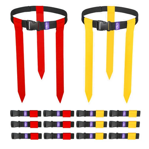 Uikro Flag Football Belts, 14 Player Flag Football Flags Set for Adult Youth Kids Sports Training Games (Red & Yellow)