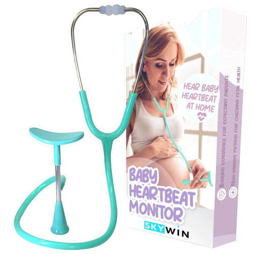 Skywin-Fetal Heartbeat Monitor, Fetoscope Heart Beat Monitors for Pregnancy Detection - 24 Weeks, Baby Heartbeat Monitor Pregnancy, At Home Fetal Heartbeat Monitor with the Stethoscope (Green)