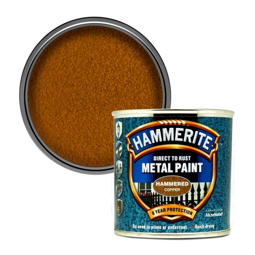 Hammerite Direct to Rust Metal Paint - Hammered Copper Finish 250ML