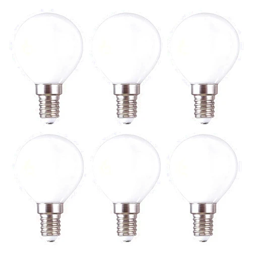 Lxcom Lighting G45 LED Bulb 5W Globe Vanity Light Bulb E14 Candelabra Base 50W Equivalent Warm White 3000K LED Round Light Bulb 500LM for Makeup Mirror Bathroom Home Lighting, 6 Pack