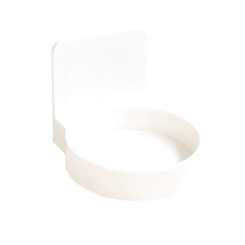 EPizdiz Adhesive Plastic Round Floating Shelf Stick on Wall Mounted Cup Holder Shower Organizer Caddy Bottle Racks (2pcs)