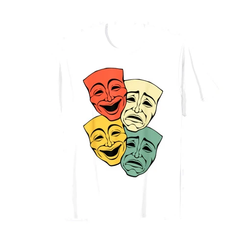 Melpomene And Thalia Retro Vintage Act Theatre Melpomene And Thalia Funny Retro Vintage Broadway Theater T-Shirt