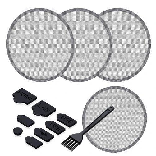 GRAUGEAR PS5 Dust Protector Cover Kit, PS5 Port Plugs + PS5 Fan Dust Filter, High-Density Breathable Mesh Dust Cover for PS5 Cooling Fan, Silicone Dust Plugs, Compatible with Digital & Disc Edition