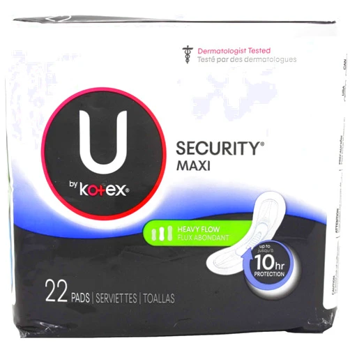 U by Kotex Maxi Pads, Long, Super Unscented 22 ea (Pack of 4)