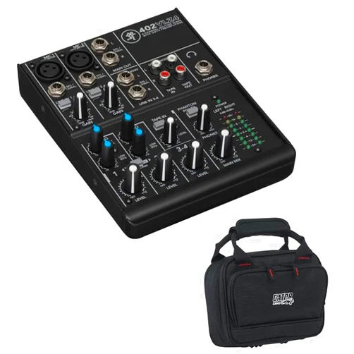 Mackie 402VLZ4 4-Channel Ultra-Compact Mixer Bundle with G-MIXERBAG-0608 Padded Nylon Mixer/Equipment Bag Kit