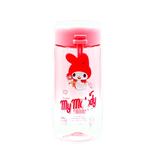 LokDra 350ml Kawaii Melody Cartoon Water Bottle 11.7oz Kitty Cute Small Capacity Water Bottles for Women Girls 4 Colors Perfect for Office School (Pink)