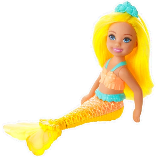 Barbie Dreamtopia Chelsea Mermaid Doll, 6.5-inch with Yellow Hair and Tail