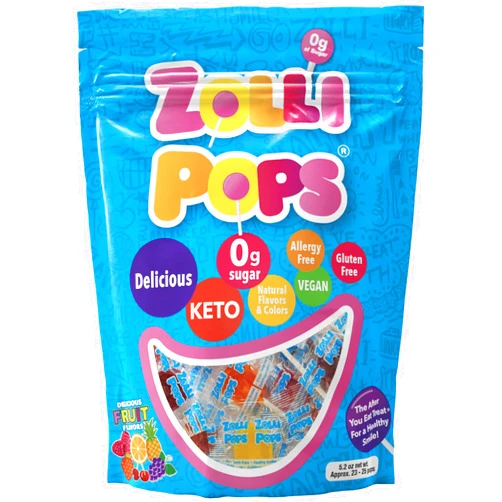 Zollipops Clean Teeth Lollipops, Anti Cavity, Sugar Free Candy for a Healthy Smile Great for Kids, Diabetics and Keto Diet, Natural Fruit Variety, 5.2oz (packaging may vary)
