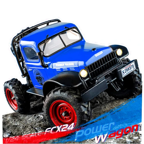 EAZYRC x FMS FCX 1/24 RC Semi Truck RTR, 4x4 RC Crawler for Sandland Desert Dirt Road for Men Boys with Battery, LED Light,Transmission and USB Charger