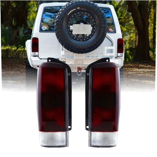 USR UNIQUE STYLE RACING USR DEPO 97-01 Cherokee Dark Cherry Red Smoke Rear Tail Lights (Left + Right) Compatible with 1997-2001 Jeep Cherokee XJ Chassis (Dark Cherry Red Lens, Plug and Play, 2 PC Set)
