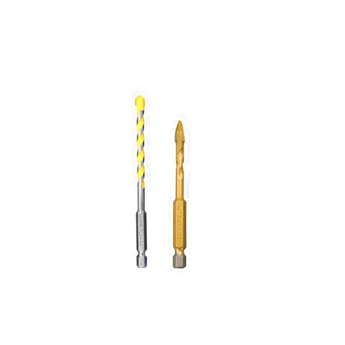HomeTai 2 SET Combo [Super X Hole Saw 1/4 Inch & Porcelain Tile Drill Bit 1/4 Inch] For Glass & Tile Drill Bit, Porcelain Tile, Marble, Masonry, Brick, Limestone, PVC, Wood, Metal and Concrete