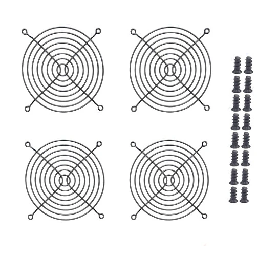 Easycargo 4pcs 120mm Fan Grill 120mm Guard Black with Screws (Black 120mm)