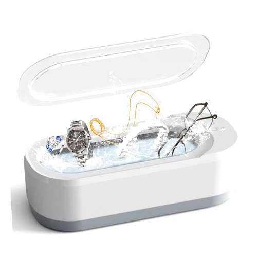 Kunphy Ultrasonic Jewelry Cleaner, Jewelry Cleaner Machine 12oz 46KHz, Professional Sonic Cleaner with One-Touch Operation, Ultrasonic Cleaner for Rings, Glasses, Jewelry, Dentures