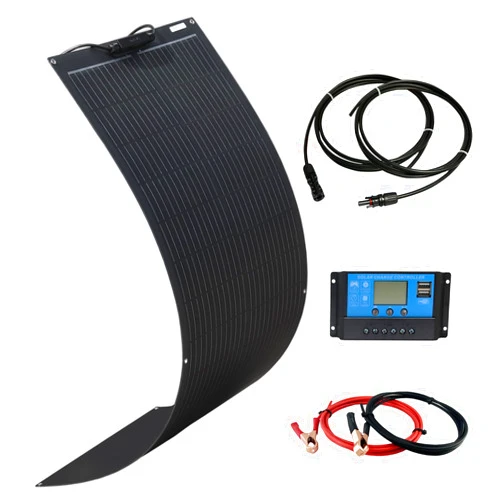 XINPUGUANG Flexible Solar Panel 100W 12V Monocrystalline Solar System kit,10A Charge Controller,Extension Cable, Charge for Boat, RV, Cabin, Camper,12v Battery (100W Solar Panel kit)