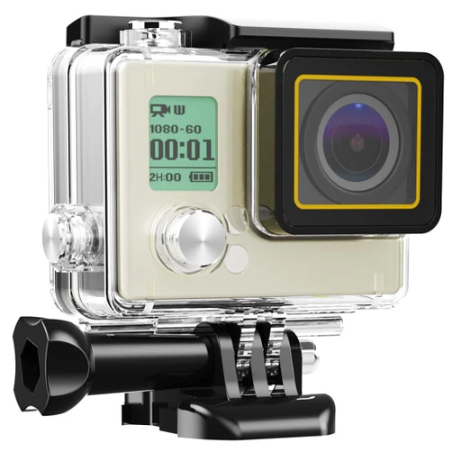 HONGDAK Waterproof Housing Case for GoPro Hero 4/3/3+, 60M/196FT Underwater Protective Dive Housing Shell with Bracket Mount Accessories for GoPro Hero4, Hero3+, Hero3 Action Camera Outside Sports