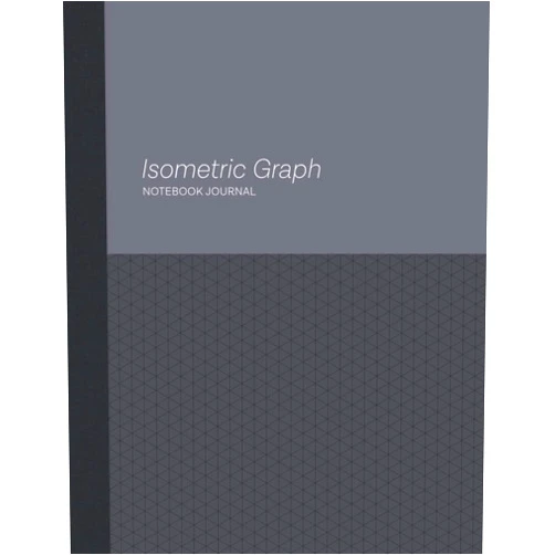 Loli Blah Isometric Graph Paper Notebook Journal - Charcoal Black Colorblock: 8.5 x 11 - Numbered Pages - Perfect for Spatial and 3D Grid Design