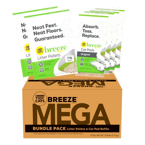 Tidy Cats Purina Tidy Cats Breeze Litter System Cat Mega Refill Bundle - 14 lb. Box