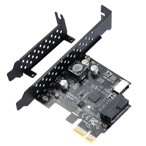 BEYIMEI PCI-E 1X to USB 3.2 GEN1 5Gbps 20pin Front Panel Header (to Type-c Front Panel Header) + USB 3.0 19Pin Socket Expansion Card,Type-E Internal 20-pin Front Panel Connector Riser Card