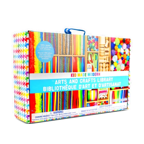 Kid Made Modern Arts and Crafts Kit - A DIY 1000+ Piece Hobby Craft Supplies & Materials Box for Creative Art Projects for Kids Ages 4 5 6 7 8 9 10 11 & 12 Year Old Girls & Boys