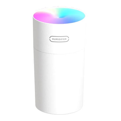 TRIIFON Mini Humidifier, Small Personal Cool Mist Humidifiers with Colorful Light, USB Powered, 2 Spray Modes, Auto Shut-Off, Ultra-Quiet Portable Air Humidifier for Women Kids Bedroom Office Desk (White)
