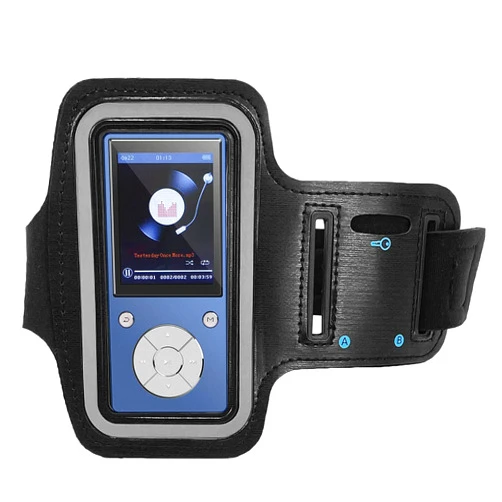 HOVOYNN MP3 Players Running Exercise Armband,Sport Jogging Leather Arm Band Case Cover Suitable for About 4 * 2 * 1inch MP3 Player Sports Adjustable Gym Armband for MP3 Players