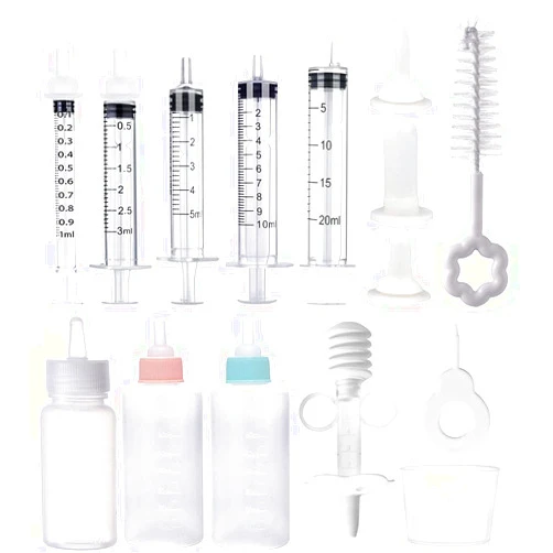 Islmlisa Pet Feeding Bottle Kit,Pet Syringe,Pet Pill Shooter Dispenser,Cat and Dog Feeding Bottle and Small Animal Silicone Pacifier,Pet Feeding Tool for Animals