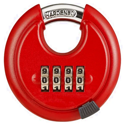 Guliffen Combination Lock, Discus Padlock with 4 Digital Combination,Disc Lock for Storage Unit,Trailer (Red)…