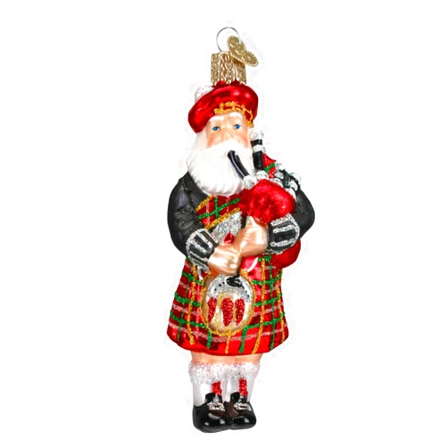 Old World Christmas Glass Blown Ornament with S-Hook and Gift Box, Holiday Collection (Highland Santa, 40139)