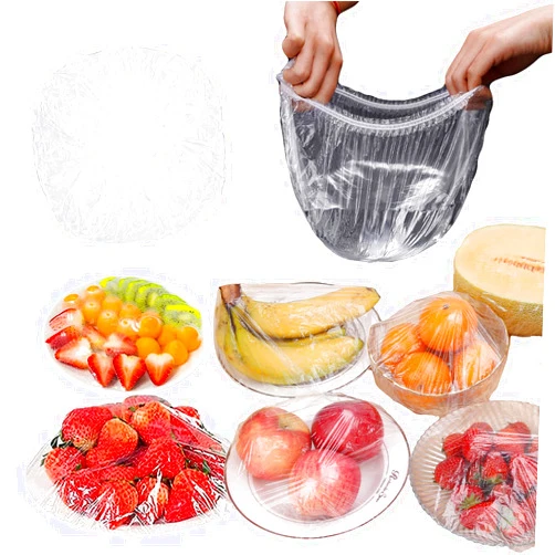 Nothers 100PCS Reusable Elastic Food Plastic Wrap, Stretchable Food Storage Covers with Elastic Edging, Plate Serving Covers for Family Leftover and Outdoor Picnic (100)