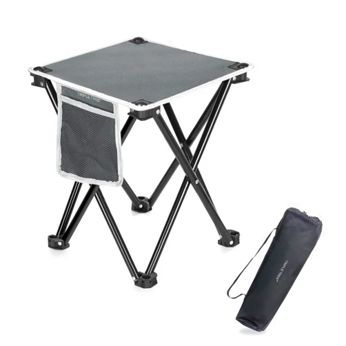 Zaboro Triple Tree 1 Pack Folding Camping Stool, 13.8 Inch Small Portable Lightweight Stool Seat with Side Pocket and Carry Bag for Travel, Hiking, BBQ, Fishing and Beach, Load Capacity to 400lbs
