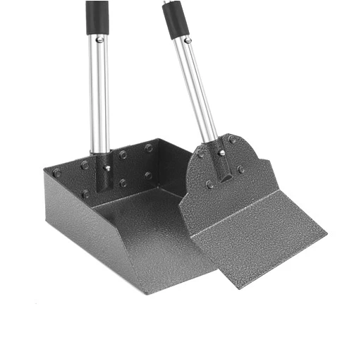 LUFFWELL Pooper Scooper, Metal Aluminum Tray and Spade Poop Scoop Set with Adjustable Stainless Steel Long Handle, Pet Waste Removal Heavy Duty Poop Scooper (Small Tray&Spade)