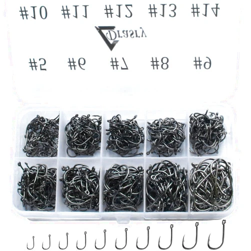 Drasry Fishing Hooks Set High Carbon Steel Jig Bait Sharp Fish Hook for Saltwater Freshwater