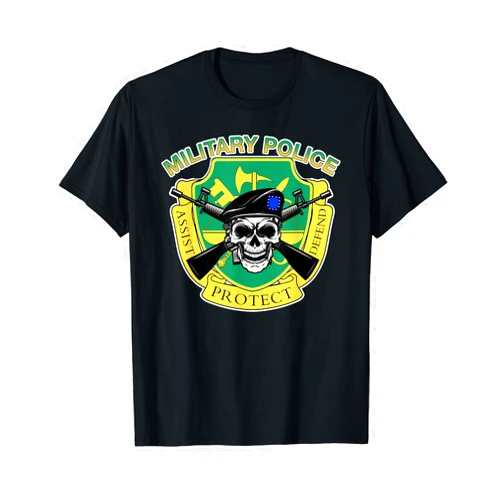 Military Pride MP apparel by DBA.dezines Bad-ass Military Police Skull T-Shirt
