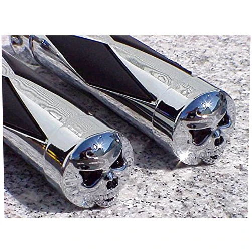 I5motorcycle i5 Chrome Skull Diamond Hand Grips for Harley Davidson Sportster Softail Dyna Road King Electra Tour Street Hydra Super Wide Glide V-Rod VRSC FXD FLD