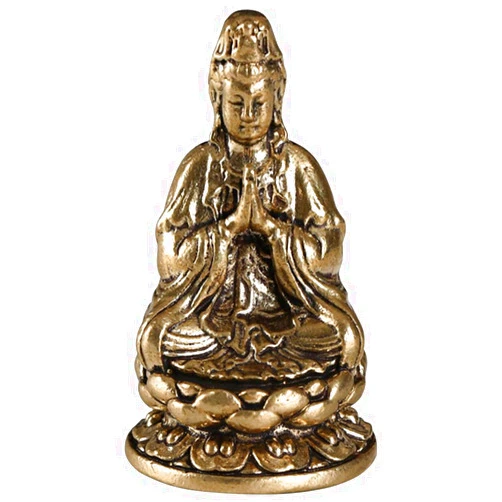 FOMIYES Avalokitesvara Figurine Guan Yin Statue Kuan Yin Figurine Mini Quan Yin Sculpture Chinese Goddess Avalokitesvara Statue Goddess of Mercy Guan Jin Buddha Statue on Lotus