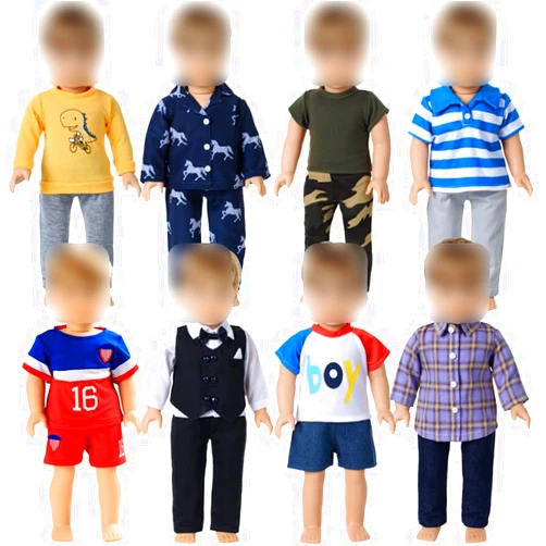Mikyra 18-Inch Boy Doll-Clothes 17 Pcs 8 Sets Boy-Doll Clothing Outfit Fits 18