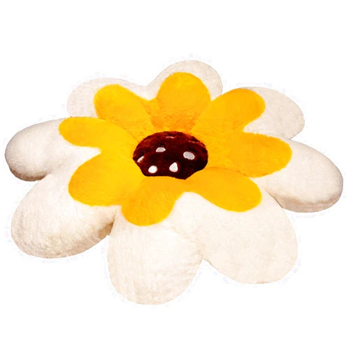HXIYAN Daisy Throw Pillow Flower Cushion Plush Floor mat Dormitory Office Lumbar pad Home Decoration car Cushion (23.6in, White)