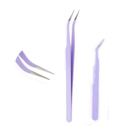 WENDY LASHES WENDY Lash Tweezers for Eyelash Extensions, Precision Fiber Stainless Steel Lash Applicator Tool for False Eyelashes, Precision Fiber Mega Volume lash-tweezers Use at Home