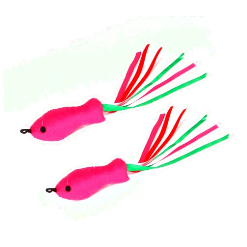 JOYUETLAN ZoyPet 2 Pcs Cat Toys Interactive Refill Replacement Feather Pack Furry Tail Butterfly Dragonfly Fish Mouse Caterpillar Worm Birds Feathers for Kitten Cats 21 Variety Styles CT15-16 Colorful Tail Fish