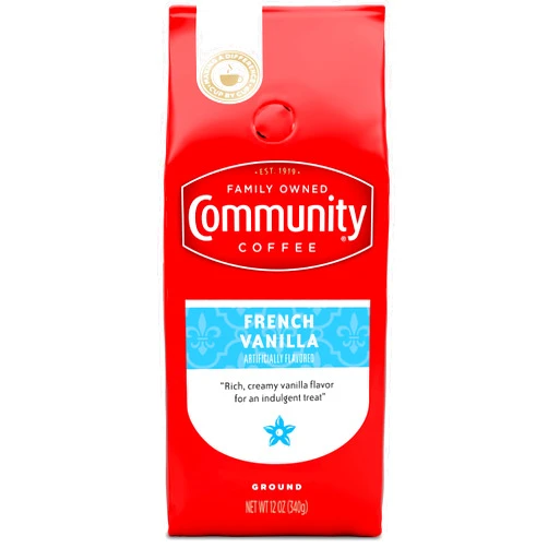 Community Coffee French Vanilla Flavored Ground Coffee, Medium Roast, 12 oz Bag (Pack of 1)