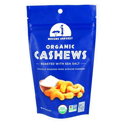Mavuno Harvest - Organic Roasted Cashews with Sea Salt - 4 oz.