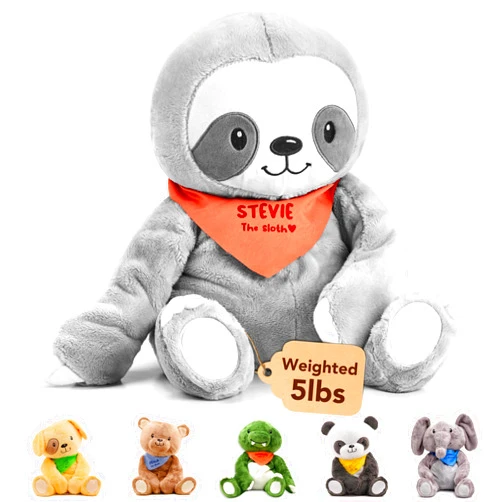 Lilly's Love Weighted Stuffed Animal, 5lb | Sensory Plush for Kids & Adults | Machine Washable Plushie w/Removable Inner | Calming Weighted Stuffed Animal for Anxiety, Stevie The Sloth