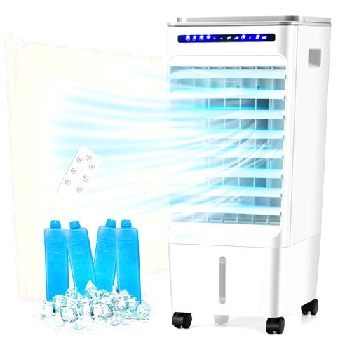 STAKOL-US STAKOL Evaporative Air Cooler, 3 in 1 Air Conditioner Fan with 3 Modes & 3 Speeds, Remote & 7H Timer, 80° Oscillation, Negative Oxygen Ion Function, Water Tank, Swamp Cooler for Home Office Dorm