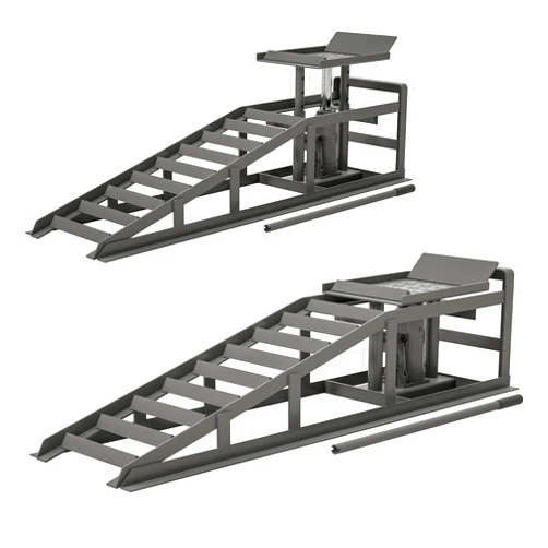 Dithoko 2 Pack Hydraulic Car Ramps 5T 11000lbs Heavy Duty Low Profile Car Lift Service Ramps Truck, Trailer Garage, Adjustable Height Hydraulic Vehicle Ramps, Gray