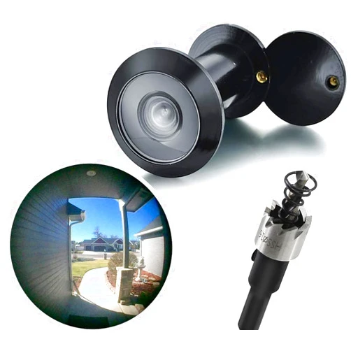 TOGU 220-degree Solid Brass Peep Holes for Door with 16mm Drill Bit, 0.63 inch Door Peephole with Privacy, Compatible with Door Thick from 1-3/8