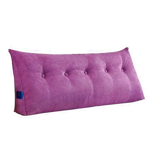 ZHNALIUS Soft Comfortable Double Bed Backrest Headboard Wedge Cushion Pillow for Reading Rest，Breathable Triangular Support Positioning backand Back Waist Wall Pillow with Washable Cover Purple