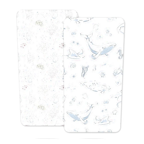 TCBunny 2 Pack Premium Fitted Baby Muslin Crib Sheets 28