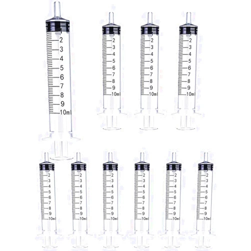 Betevie 10 Pack 10cc Syringes, 10ml Plastic Syringe Individually Sealed Without Needle for Liquid, Dog Cat Syringe, Glue Applicator, Colostrum Collection (10ML)